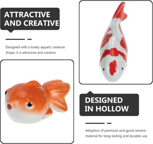 Vista 7 de Sewroro 3 piezas de bola de cerámica flotador de pecera, peces de acuario artificiales, decoración de acuario, adorno flotante de animales marinos