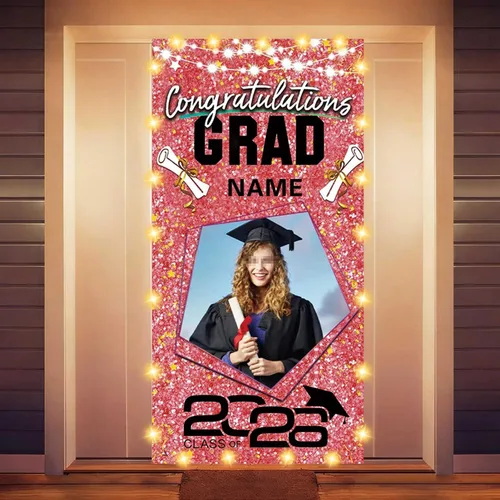 Vista 11 de Decoraciones personalizadas para fiestas de graduación 2026 – Cartel de felicitación de graduación grande – Cartel de fondo de graduación
