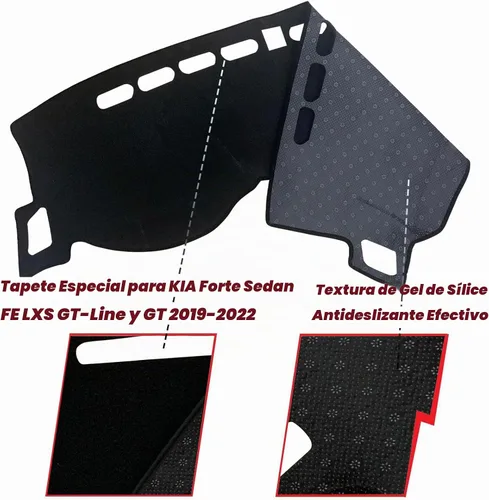 Vista 2 de Cubierta de alfombrilla de tablero para consola central interior personalizada compatible con Kia Forte Sedan FE LXS EX GT 2019, 2020, 2021, 2022