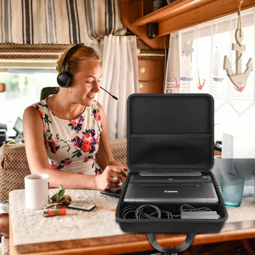 Vista 9 de co2CREA Estuche de viaje rígido de repuesto para Canon PIXMA TR160 / TR150 / iP110 Impresora portátil inalámbrica (Estuche negro completo)