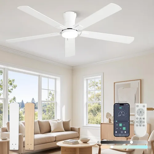 Vista 18 de Fanbulous Ventilador de techo de 42 pulgadas con luz, perfil bajo Negro