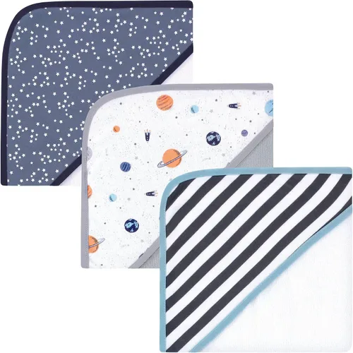 Vista 12 de Hudson Baby Toallas unisex con capucha de algodón para bebé, alfabeto, talla única