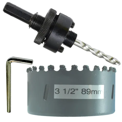 Vista 50 de Kit de extensión y eje de sierra perforadora de 7/16 pulgadas: 2 ejes hexagonales de 1/2 pulgadas y extensión de 12 pulgadas para sierras