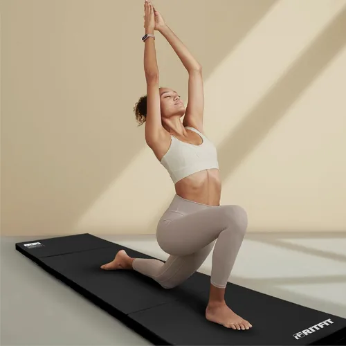 Vista 6 de RitFit Upgraded Folding Exercise Mat, 2 Inch Thick Gymnastics Mat Negro (2' x 8')