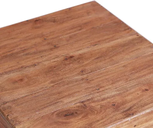 Vista 5 de Coffee Table 20.9"x19.7"x19.7" Solid Mahogany Wood Funky Coffee Table Dining Table End Tables Living Room Mesas De Centro para Sala for Balcony