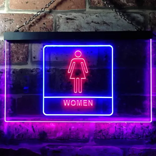 Vista 2 de ADVPRO Señal de neón LED de doble color para mujer, para inodoro, WC, 12 "x 8.5", st6s32-i1014-br