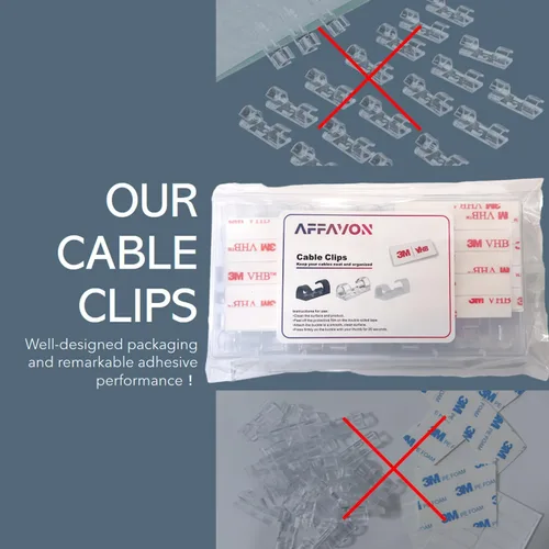 Vista 9 de 80 clips adhesivos para cables, 90 tiras, pinza de cable de abrazadera de alambre, clips de luz de gestión de cables, organizador de cables