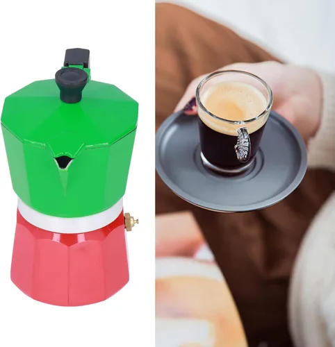 Vista 9 de Pilipane Cafetera de café expreso y cafetera, olla clásica de moka, cafetera de aluminio, cafetera de inducción Moka para capuchino o café con leche