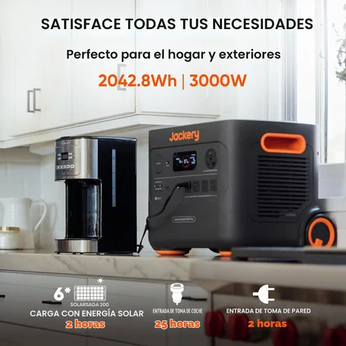 Vista 2 de Jackery Estación de energía portátil Explorer 2000 Plus, generador solar de 2042 Wh, compatible con panel solar para caravanas al aire libre