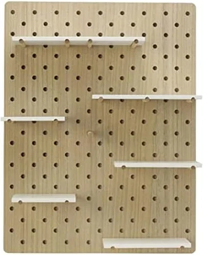 Vista 7 de MELANNCO Tablero de clavijas MDF para estantes, 20x10 pulgadas, negro