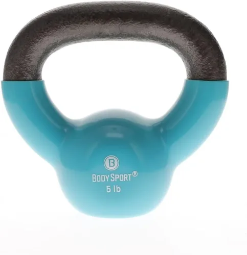 Vista 8 de Body Sport Pesas rusas de hierro con revestimiento de vinilo – Pesa rusa para levantamiento de pesas – Pesa rusa de entrenamiento de fuerza