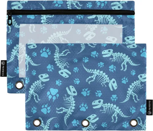 Vista 10 de Estuche para lápices de fresas rosas para carpetas de 3 anillas, estuche para lápices, bolsa de maquillaje con ventana transparente para almacenar