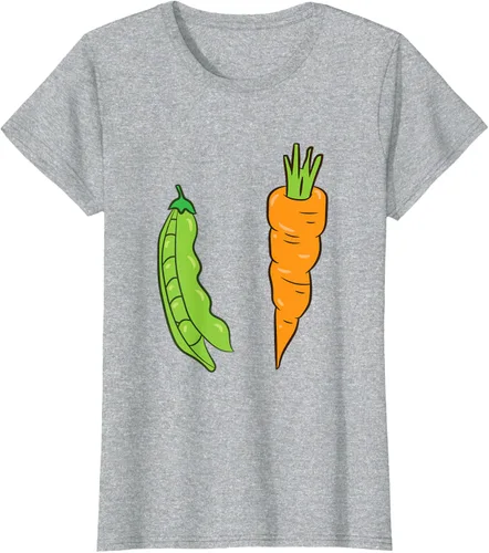 Vista 21 de Camiseta de disfraz de zanahoria con guisantes y zanahorias, Blanco, S