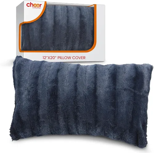 Vista 17 de Cheer Collection Funda de Almohada Decorativa de Piel Sintética 18x18 pulgadas– Funda de Almohada de Acento Decorativa Suave para Sofá o Cama, Funda
