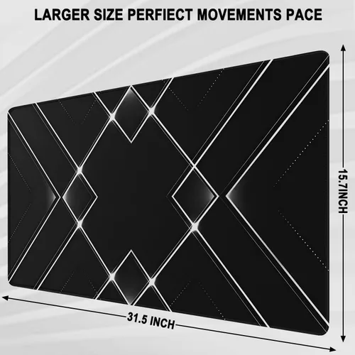 Vista 5 de Alfombrilla de mouse grande extendida para juegos, XXL, impermeable, para teclado de computadora, con base de goma antideslizante, borde cosido