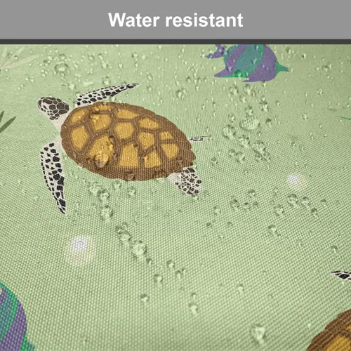 Vista 6 de Lunarable Juego de 2 cojines de asiento para silla subacuática, tortugas marinas que nadan con peces anémonas en las conchas oceánicas, buceo
