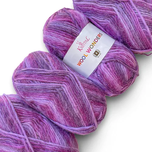 Vista 33 de Wool Wonders - Ovillo de lana para tejer, paquete de 4 (640 yardas/14.11 oz), patrones libres, hilo de lana para tejer, Aran/pesado #4