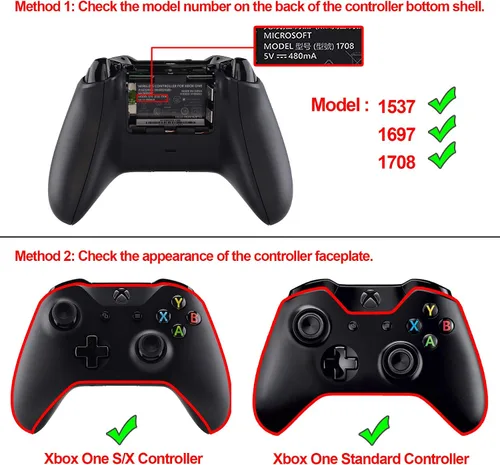 Vista 3 de eXtremeRate Kit LED de control de botón ABXY DTF para Xbox One estándar Xbox One S X 7 colores 9 modos control de botón - controlador no incluido