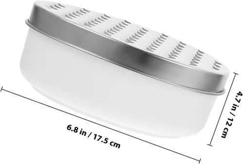 Vista 2 de Wakauto Rallador de queso de acero inoxidable con contenedor integrado Triturador de verduras para zanahorias, pepinos, papas, triturador