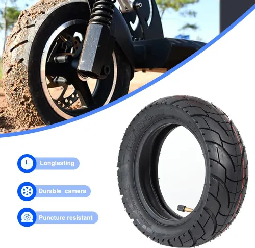 Vista 4 de Neumáticos para patinete CMIYETO 80/65-6 para ciudad y carretera con tubo interior de 45° de 10 pulgadas, neumáticos para motocicleta y patinete