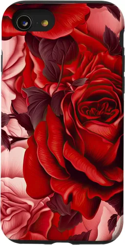 Vista 18 de Acuarela Rosa Rojo Rosas Patrón Caso para iPhone 17