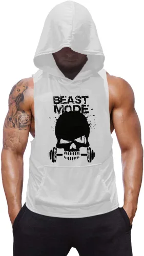 Vista 18 de SZKANI Camiseta sin mangas con estampado de calavera para hombre, chaleco de fitness para culturismo, camisetas de tirantes para entrenamiento