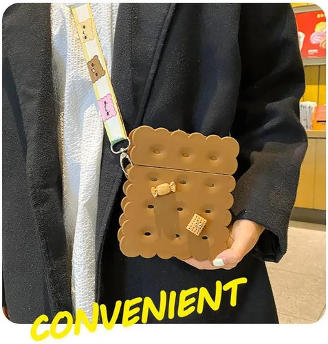 Vista 3 de Botella de agua Kawaii Biscuit con tapa de popote y correa, novedosa botella de agua para niños y niñas, suministros escolares para deportes al aire