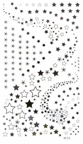 Vista 5 de MapofBeauty 2 unids etiqueta engomada temporal impermeable del tatuaje de la estrella negra
