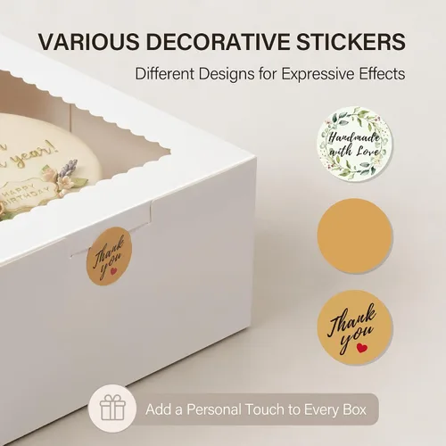 Vista 7 de Kootek 4pcs Cake Boxes with Window, 10 x 10 x 5 Inches Bakery Boxes Treat Cookie Dessert Boxes Pastry Box for Cake, Chocolate Covered Strawberries