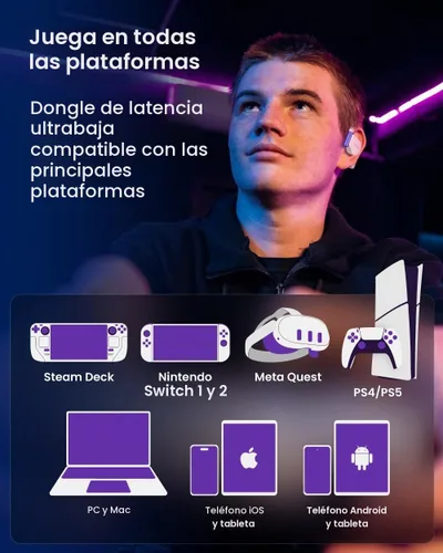 Vista 7 de Cleer ARC 5 Gaming - Auriculares de oído abierto, THX Spatial Audio y Dolby Blanco