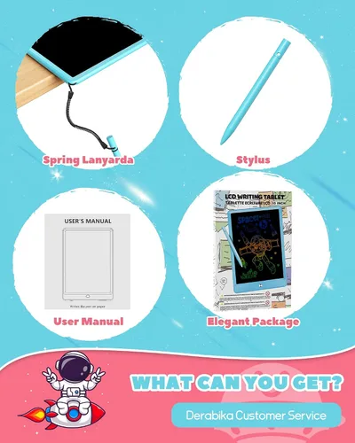 Vista 9 de ORSEN Tableta de escritura LCD de 10 pulgadas para niños, almohadilla de dibujo colorida y juguete educativo, regalo para niños y niñas de 3 a 6 años