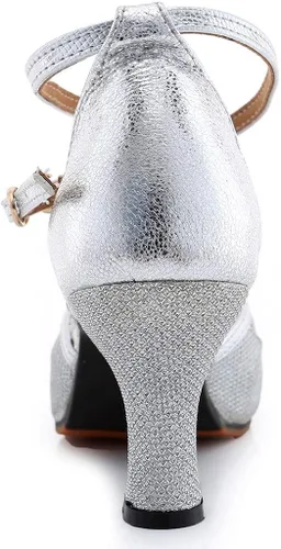 Vista 2 de Women Prom Ballroom Latin Dance Shoes Square Dance Shoes Wedding Sandals Heels for Women sandalias de cuña