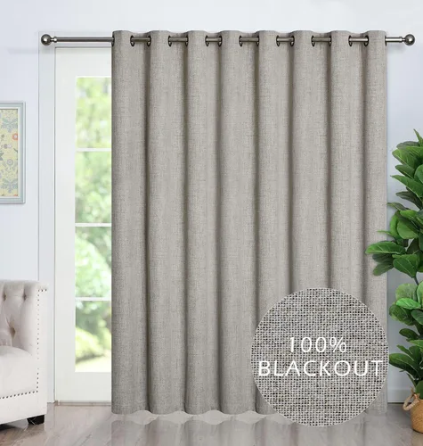 Vista 8 de Cortinas opacas con aspecto de lino de 84 pulgadas de largo, 100% absolutamente opacas, con aislamiento térmico, ahorro de energía, con textura, 2