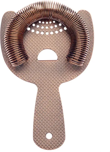 Vista 2 de Barfly Diamond Lattice Etch - Colador de barra de resorte resistente, cobre antiguo