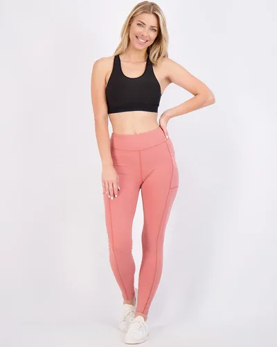 Vista 5 de Real Essentials Paquete de 4 leggings deportivos ajustados de longitud completa para mujer con bolsillos (disponibles en tallas grandes)