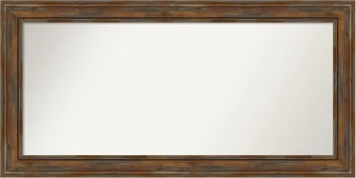 Vista 79 de Amanti Art Espejo de baño marrón para sobre fregadero, 26 x 26 pulgadas, espejo de tocador cuadrado marrón rústico Alexandria, marco de madera