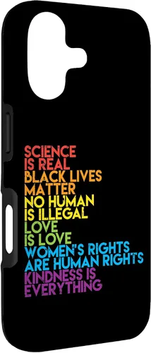 Vista 3 de Science is Real Black Lives Matter Rainbow LGBT Pride Gift Case for iPhone 17
