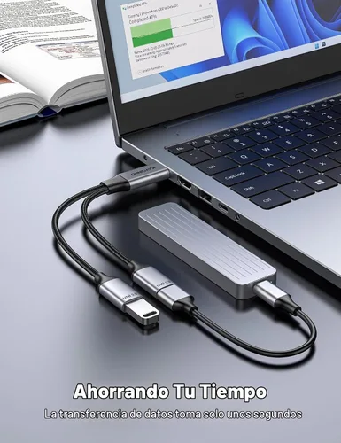 Vista 4 de Divisor USB 3.0 de 1 en 2 salidas, cable USB divisor Y, cable USB macho a 2 hembras para PC, tableta, portátil, MacBook, teclado, PS4, PS5, mouse