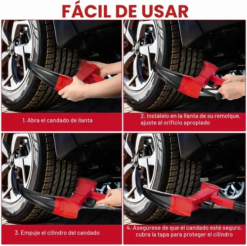 Vista 5 de 3 piezas de bloqueo de rueda para automóviles, bloqueo de rueda de remolque resistente, universal de seguridad antirrobo, abrazadera para neumáticos