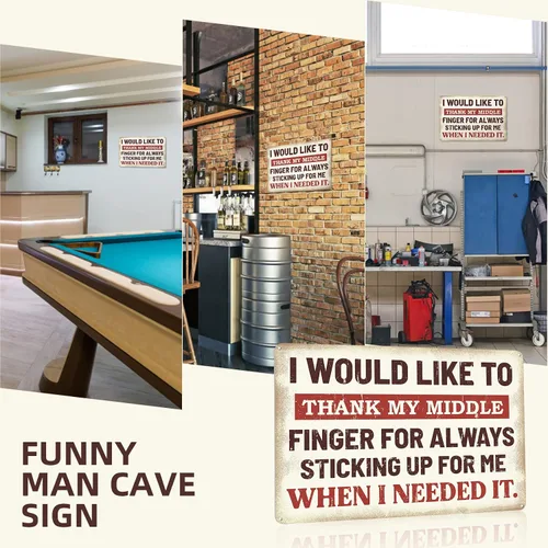 Vista 6 de Decoración de cueva de hombre, letreros divertidos de bar, cosas geniales para hombres, letreros de lata sarcásticos, adecuados para garaje
