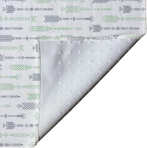 Vista 4 de Lunarable Toalla de yoga tribal, diseño cultural de flechas tradicionales, antideslizante, absorbente del sudor, para yoga, pilates, 25 x 70