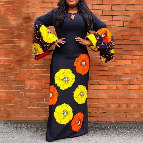 Vista 2 de VERWIN Vestido de manga larga con estampado floral para mujer