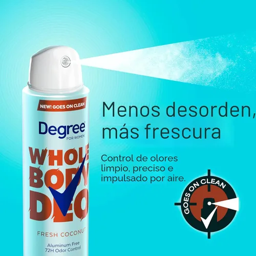 Vista 4 de Degree Desodorante para mujer Spray Fresh Coconut Scent Aluminium Free 72H Odor Protection 2.9 FO