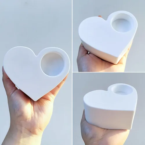 Vista 5 de Wehous Moldes de resina de San Valentín, molde de silicona para portavelas en forma de corazón, 3D Love Heart Valentine candelita Portavelas Moldes