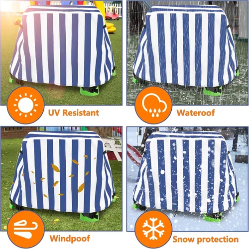 Vista 4 de Cubierta para mesa de agua para niños, resistente al aire libre, 600D, impermeable, anti-UV, a prueba de polvo, para niños, compatible con Step2
