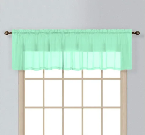 Vista 2 de Interior Trends 1 cenefa recta para cortina de ventana con bolsillo para barra de gasa transparente (18 pulgadas de largo, gris)