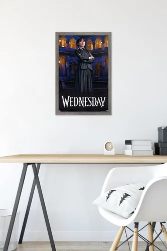 Vista 6 de Trends International Wednesday - Póster de pared de retrato, 14.725 x 22.375 pulgadas, versión enmarcada de madera de granero
