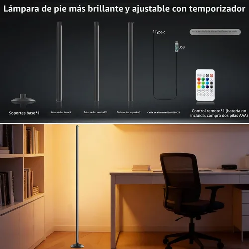 Vista 7 de NBBUFF IC+RGBW Lámpara de pie de esquina LED con aplicación alimentada por
