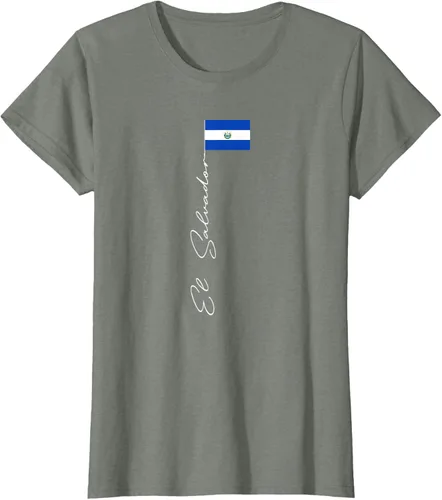 Vista 14 de Camiseta patriótica con bandera de El Salvador, Negro