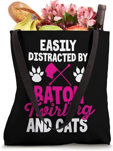 Vista 4 de Bolsa de mano Easy Distracted By Baton Twirling and Cats Majorette Twirl
